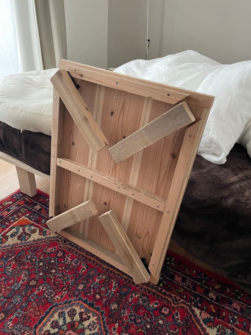 OLD ASHIBA（足場板古材）折れ脚座卓A型（脚がXに折れるタイプ）