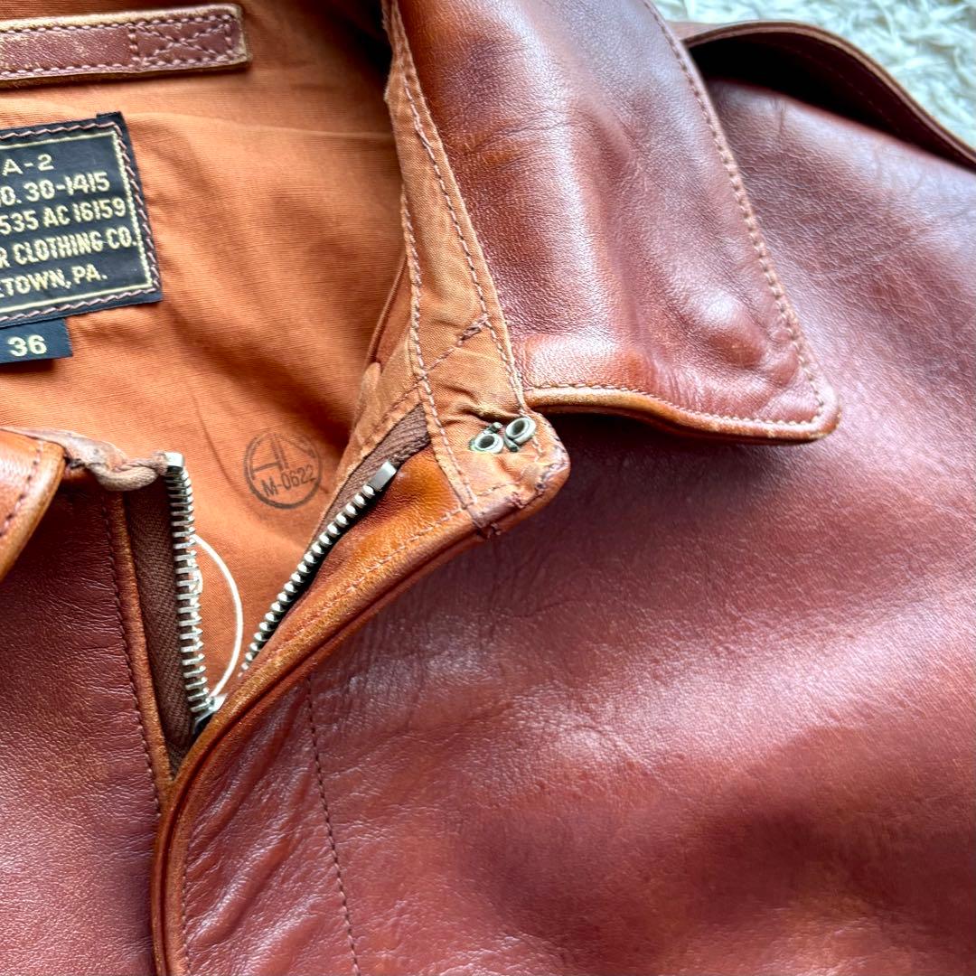 旧リアルマッコイズ A-2 フライトジャケット 実名復刻 ラセットブラウン 36
