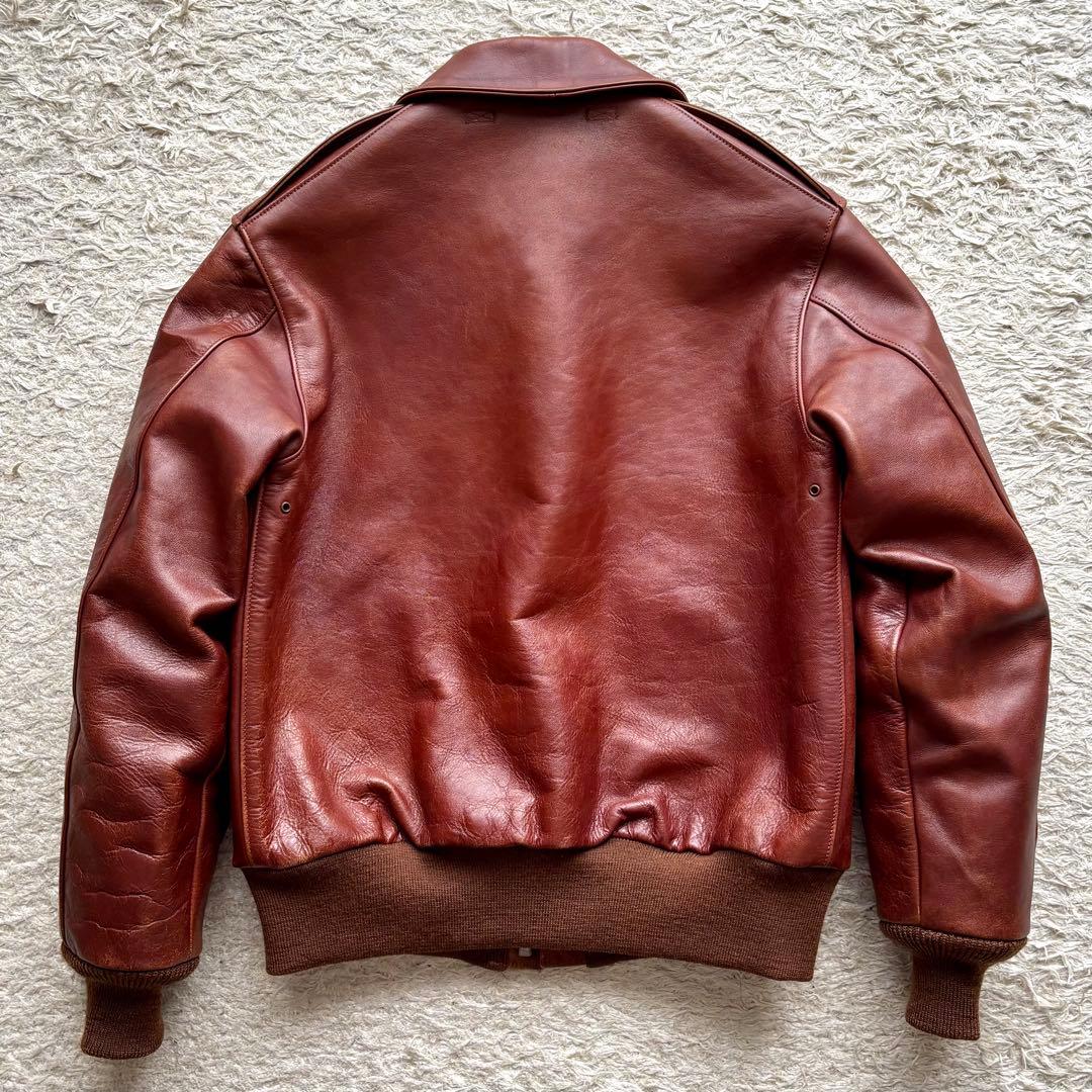 旧リアルマッコイズ A-2 フライトジャケット 実名復刻 ラセットブラウン 36