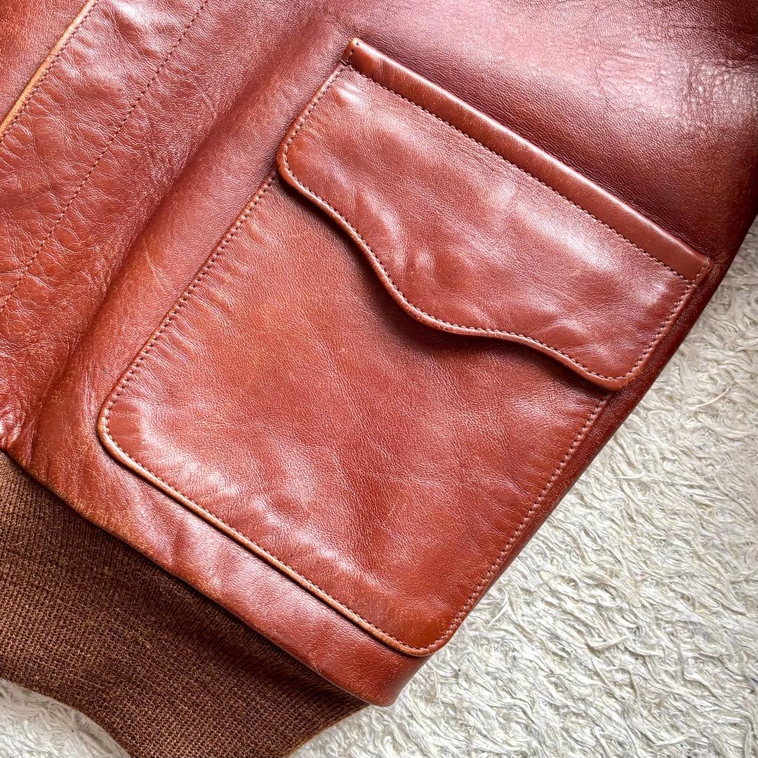 旧リアルマッコイズ A-2 フライトジャケット 実名復刻 ラセットブラウン 36