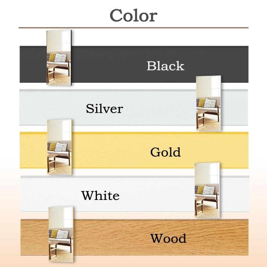 割れない鏡 ダンスミラー 幅100x160cm 姿見 大型 軽量（木目）