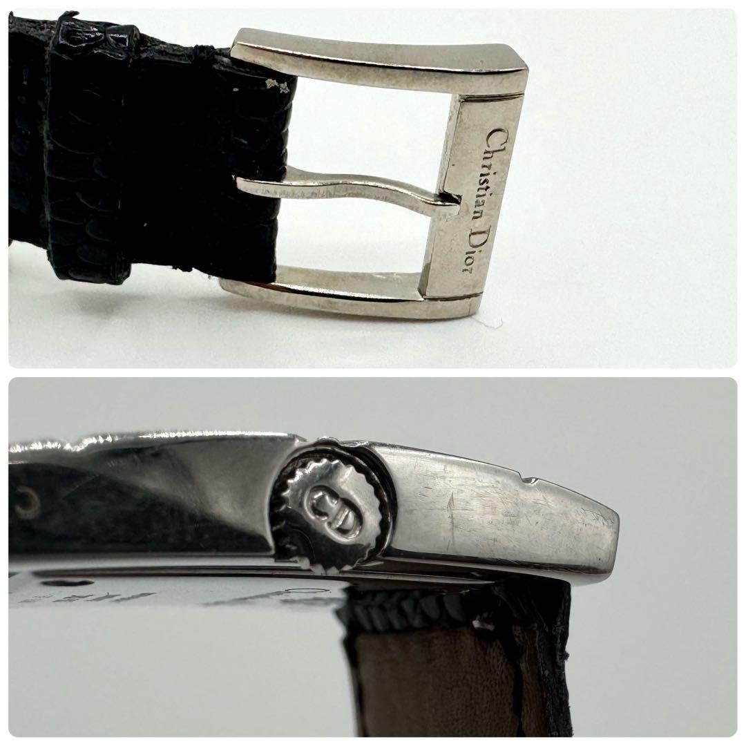 稼働/新品電池　クリスチャンディオール　クールカレ　腕時計　純正リザードベルト