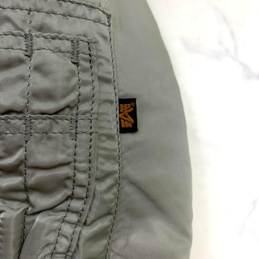 希少カラー★ 90s USA製 ALPHA MA-1 シルバー L　D925