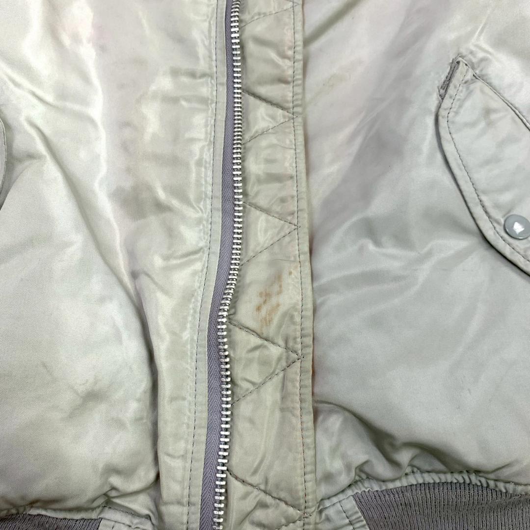 希少カラー★ 90s USA製 ALPHA MA-1 シルバー L　D925