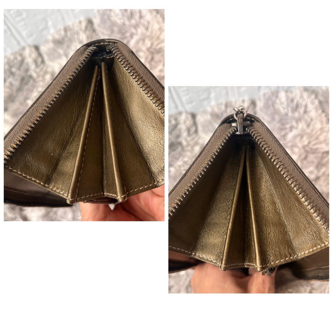 極美品✨グッチ GGメタリック　インプリメ　長財布　ラウンド　インターロッキング