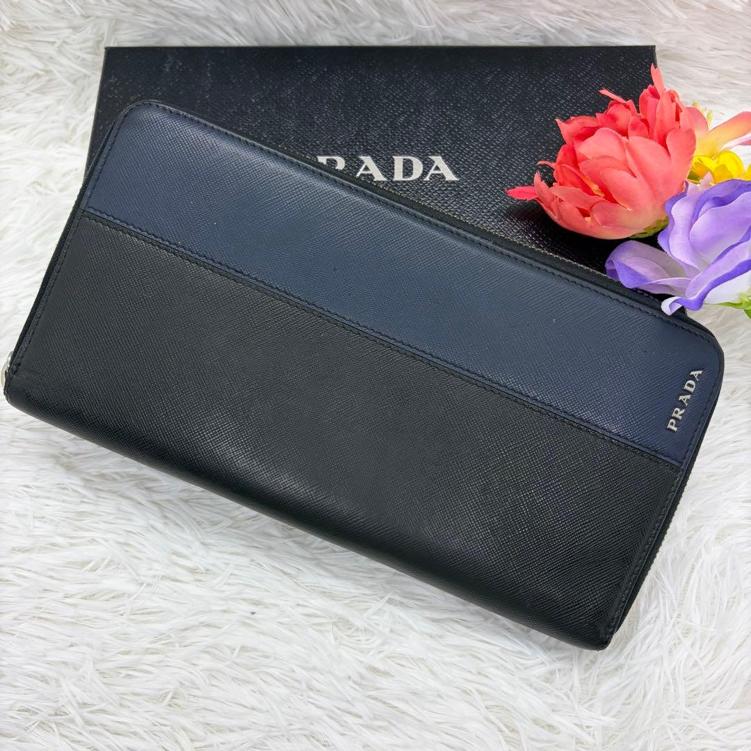 美品✨️プラダ 長財布　ラウンドファスナー　オーガナイザー　サフィアーノ　黒