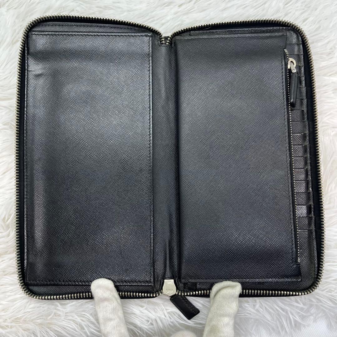 美品✨️プラダ 長財布　ラウンドファスナー　オーガナイザー　サフィアーノ　黒