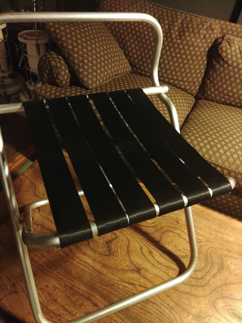 希少　アルミチェア　折りたたみ　スペースエイジ　椅子　ヴィンテージ　モダン