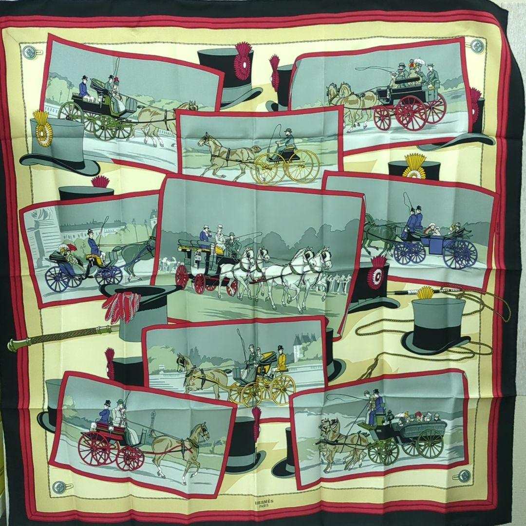 HERMES エルメス 100% シルク スカーフ フランス製【未使用に近い】