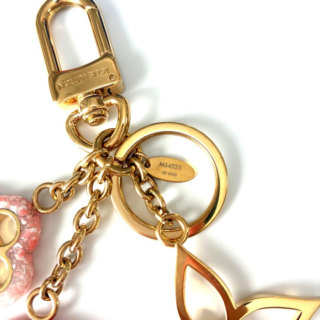 美品☆ルイヴィトン キーホルダー ピンク キーホルダー バッグチャーム LVロゴ