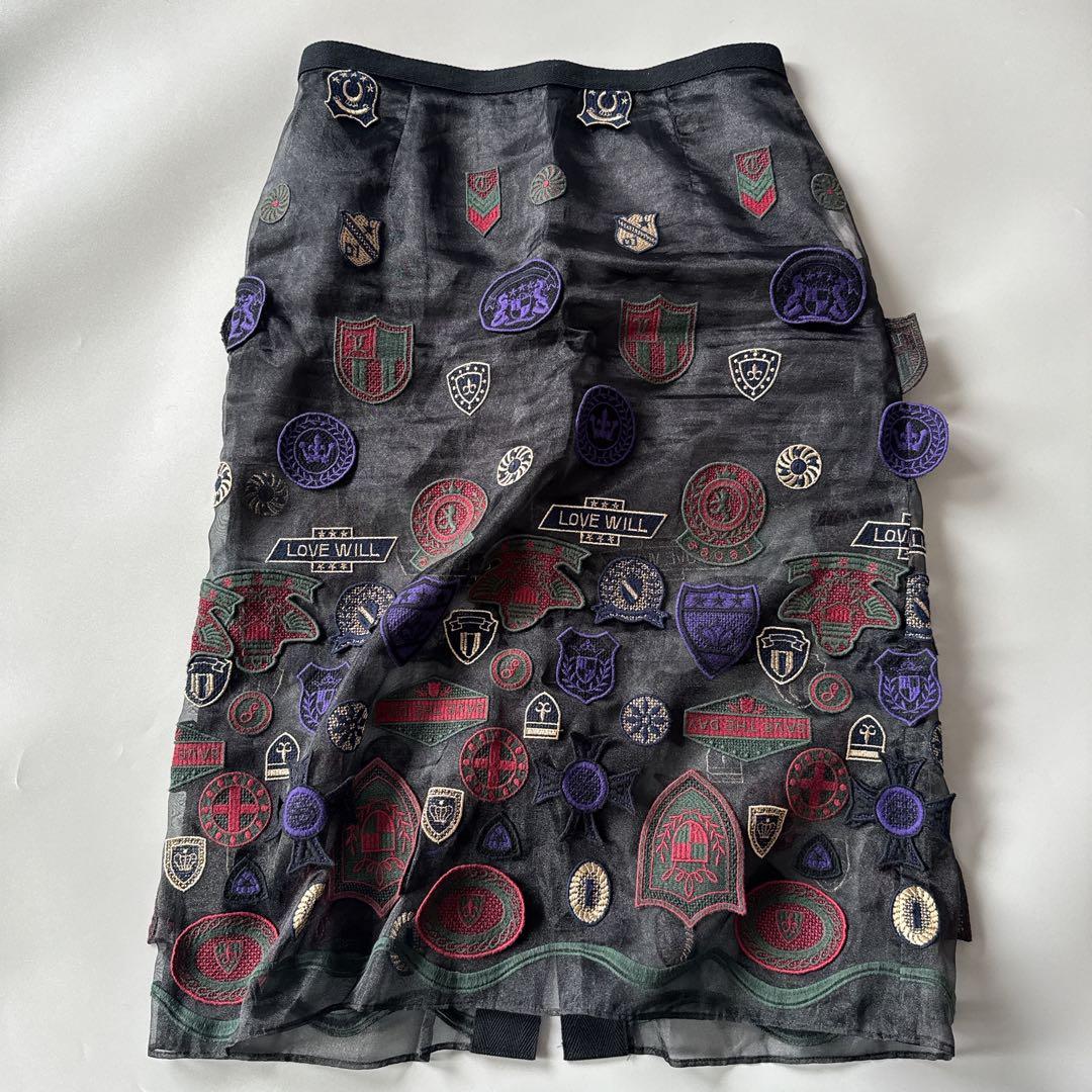 sacai サカイ　希少☆ ワッペン スカート インナー付き　ラップスカート