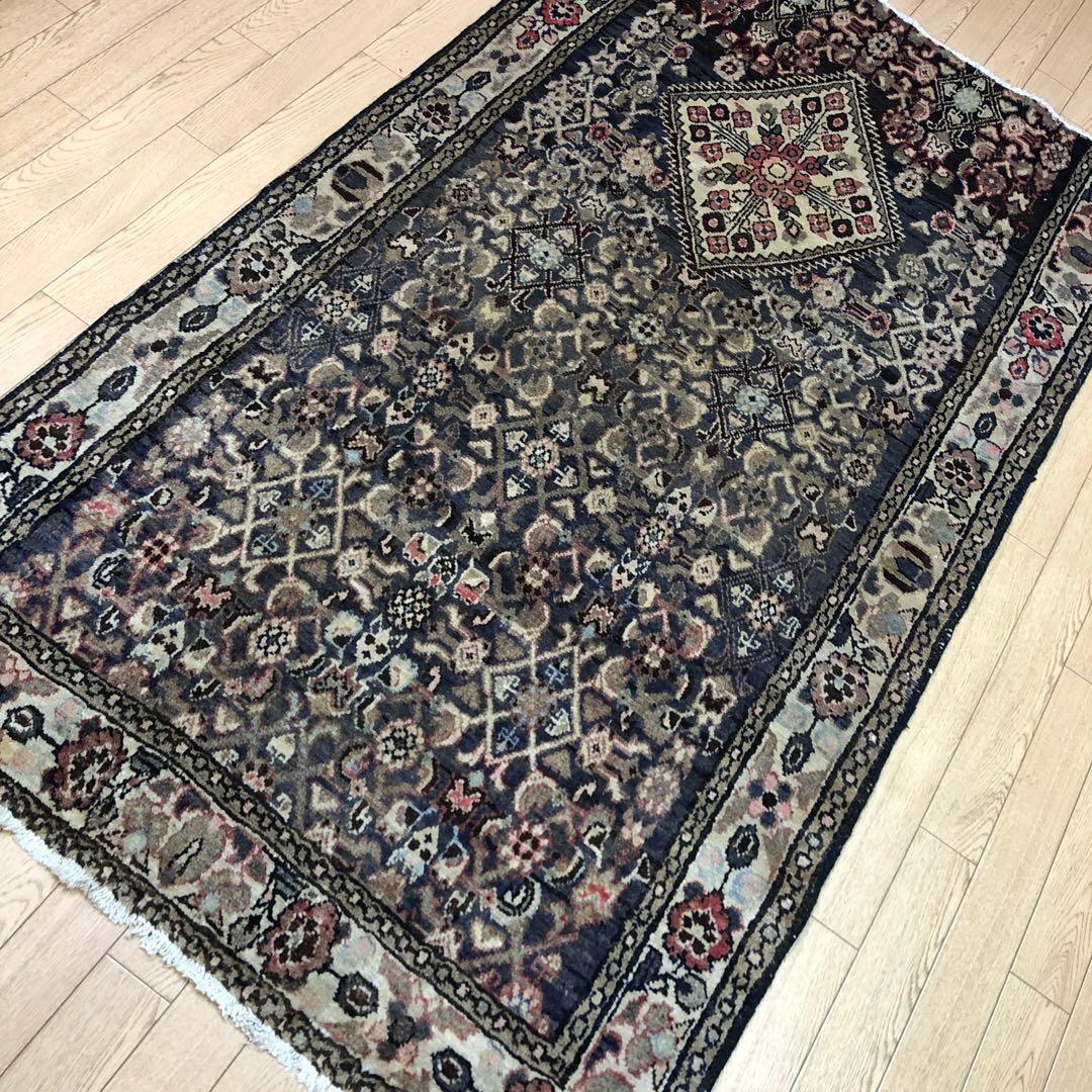 ペルシャ絨毯 ペルシャヴィンテージラグ 183x103 手織り オールド