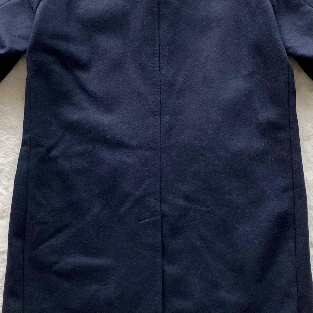 美品 リングヂャケット ウール メルトン ステンカラーコート ネイビー 46