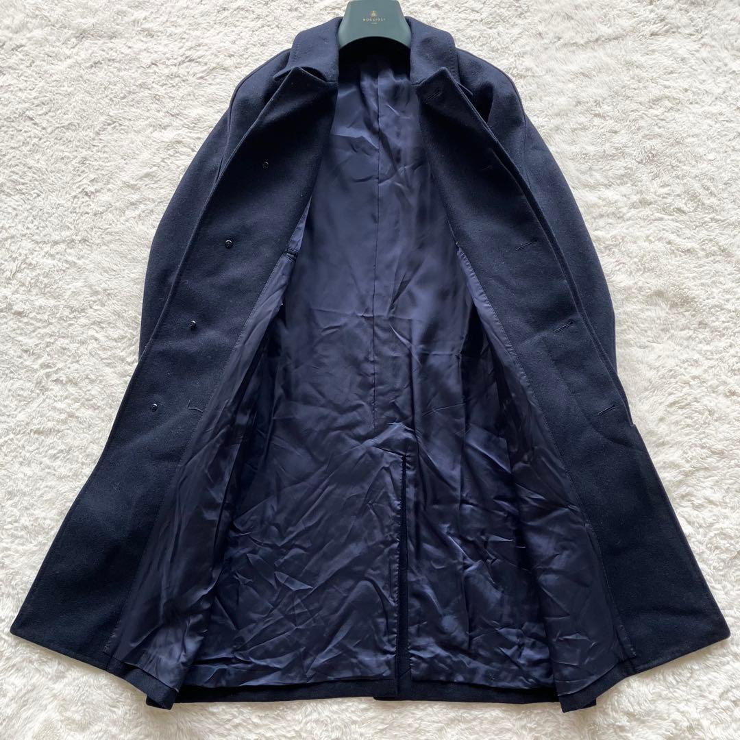 美品 リングヂャケット ウール メルトン ステンカラーコート ネイビー 46
