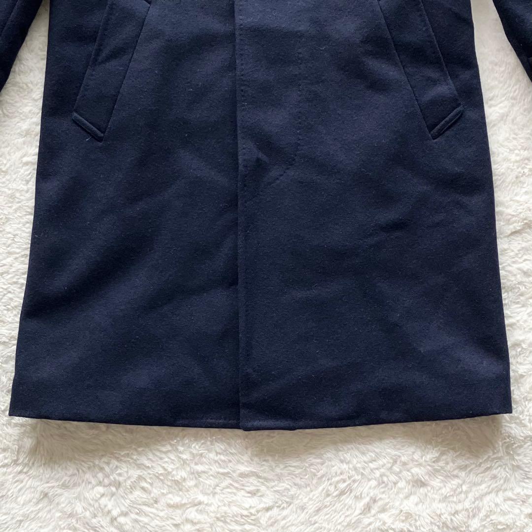 美品 リングヂャケット ウール メルトン ステンカラーコート ネイビー 46