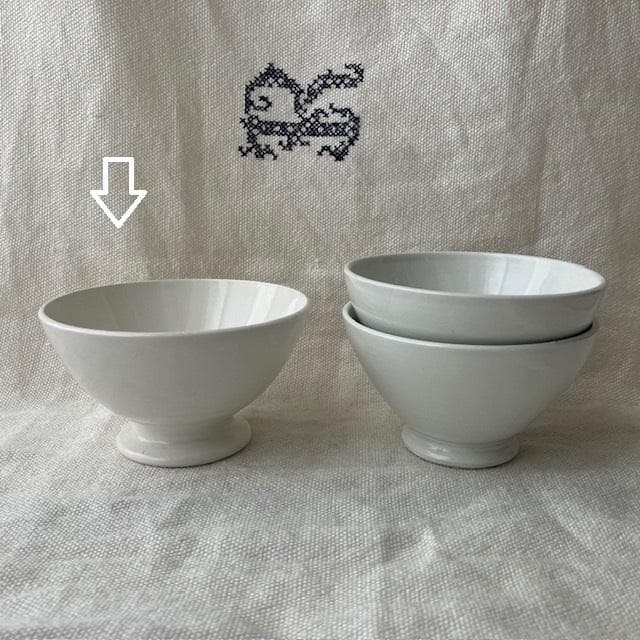 ◆サルグミンヌ小ぶりなカフェオレボウル白＃クレイユモントロージアンオクトゴナル