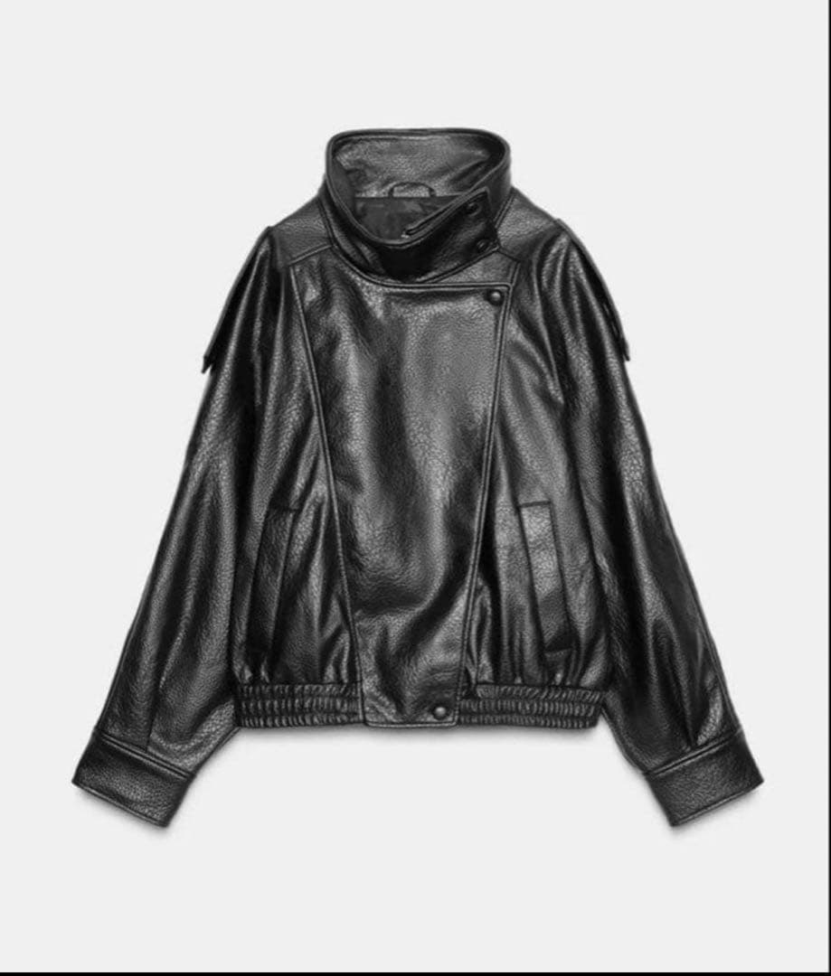 ZARA フェイクレザージャケット　ブラック　新品未使用