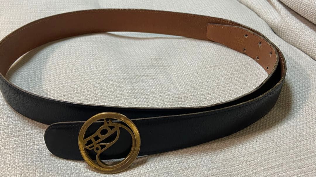 HERMES ブラック レザーベルト