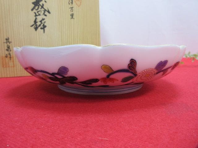 t*^様 8OL1102 未使用 其泉作 琳派古伊万里 盛皿 Φ25ｃｍ 深皿