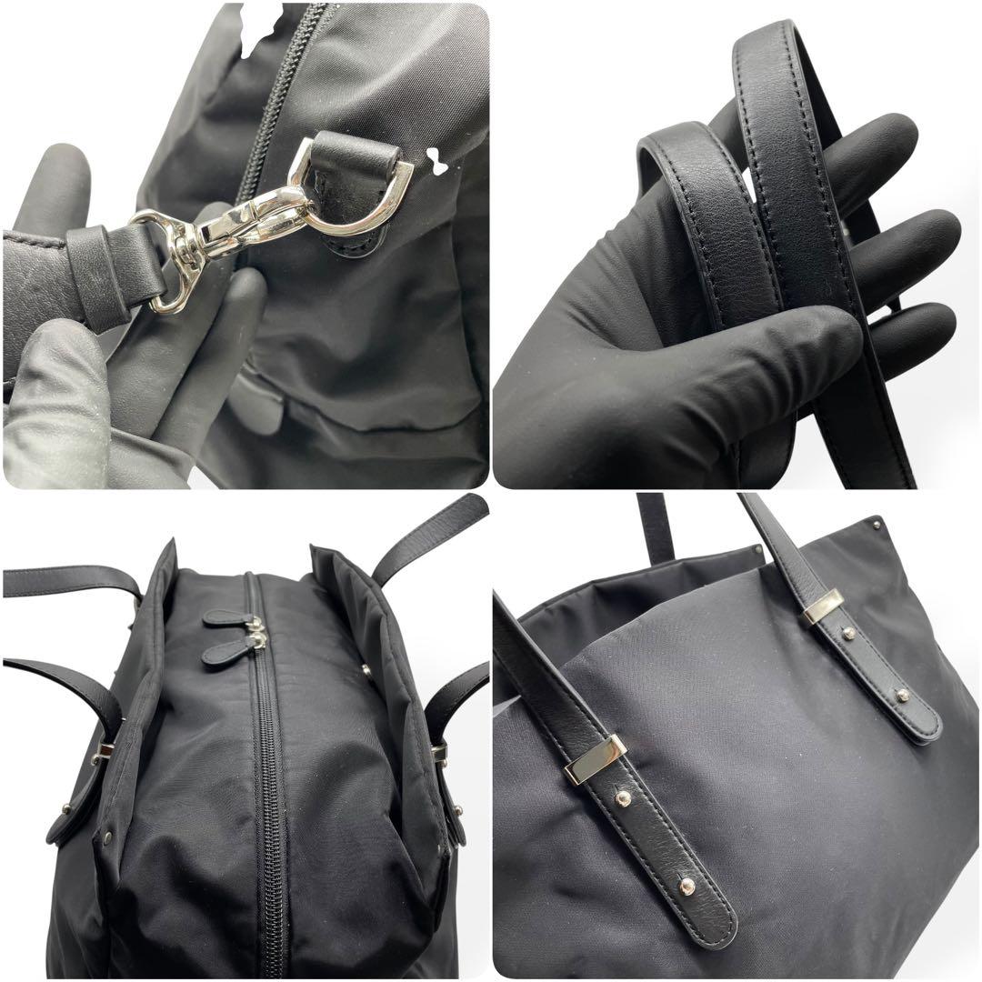 極美品　agnes b. VOYAGE　2way ボストンバッグ　ショルダー　黒