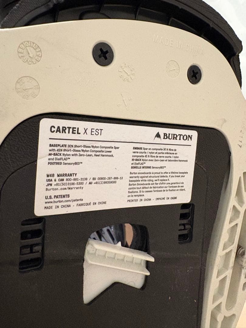 Burton CartelX EST ビンディング M ホワイト/ブラック