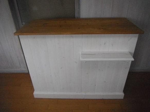 受注製作☆北欧☆カウンターテーブル1200☆シェルフ付；棚なし