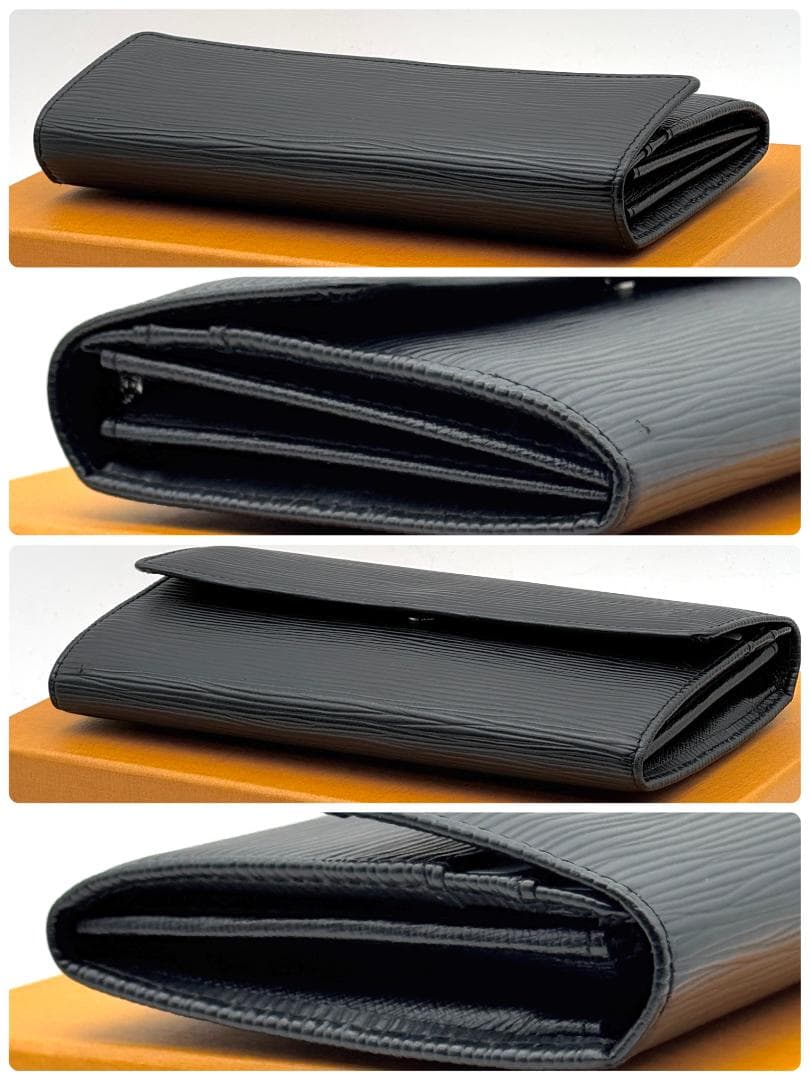 極上品 ルイヴィトン　ポルトフォイユサラ エピ　ノワール　長財布 A13