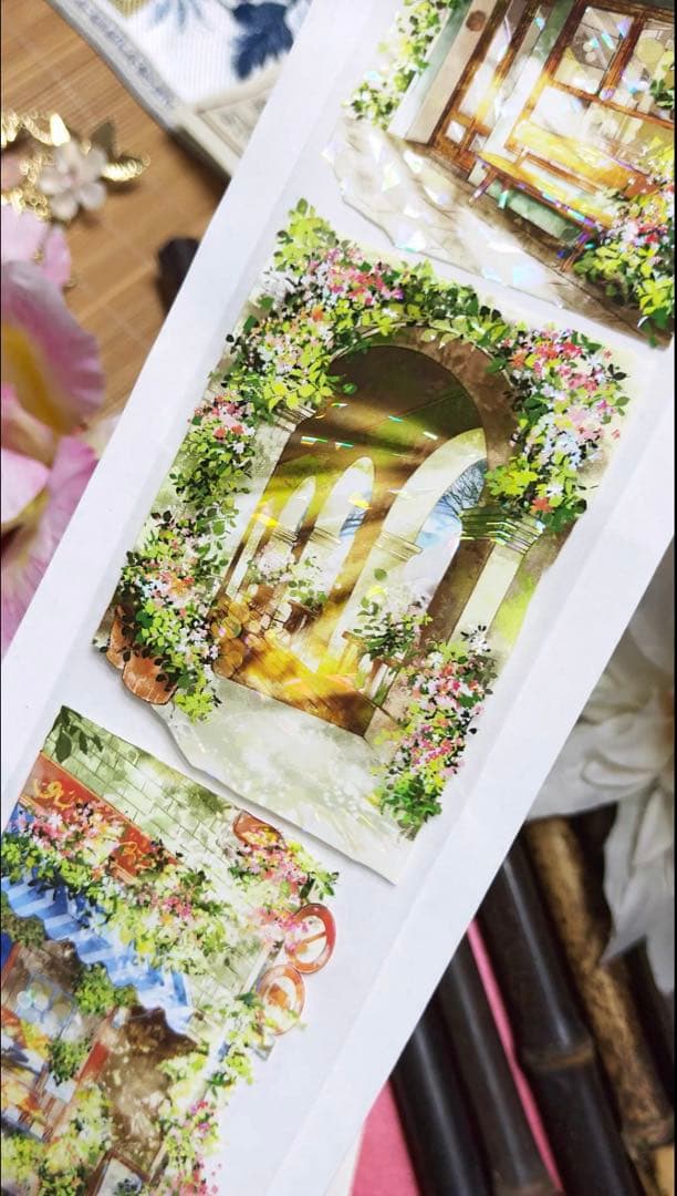 贝壳光 7cm×5m 光语花屋 海外マスキングテープ 海外マステ