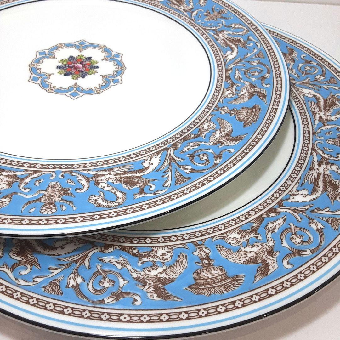 専用Y1275-8 ウェッジウッド フロレンティーンターコイズ 大皿2枚　ぬ