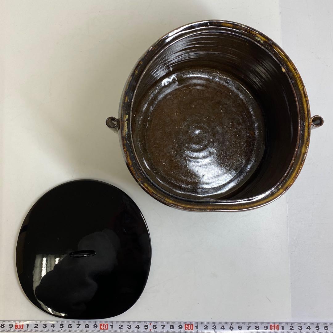 出来良 亀井楽山 高取管 耳水指 共箱 高さ28cm 東キ7-1114☆2F