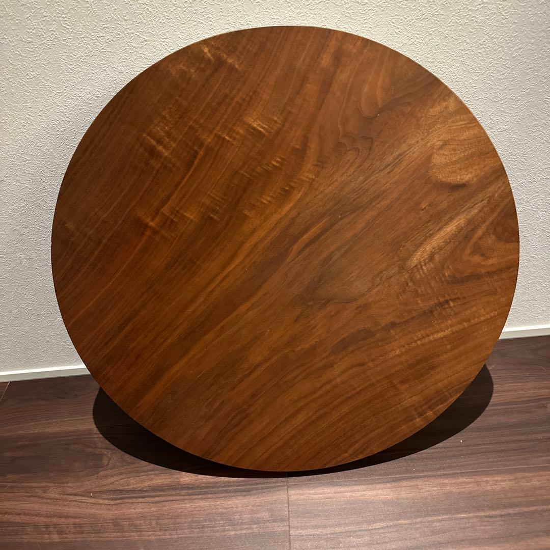 【値下げ】直径70cm　ウォールナット　円形　丸　一枚板　無垢　天板テーブル座卓