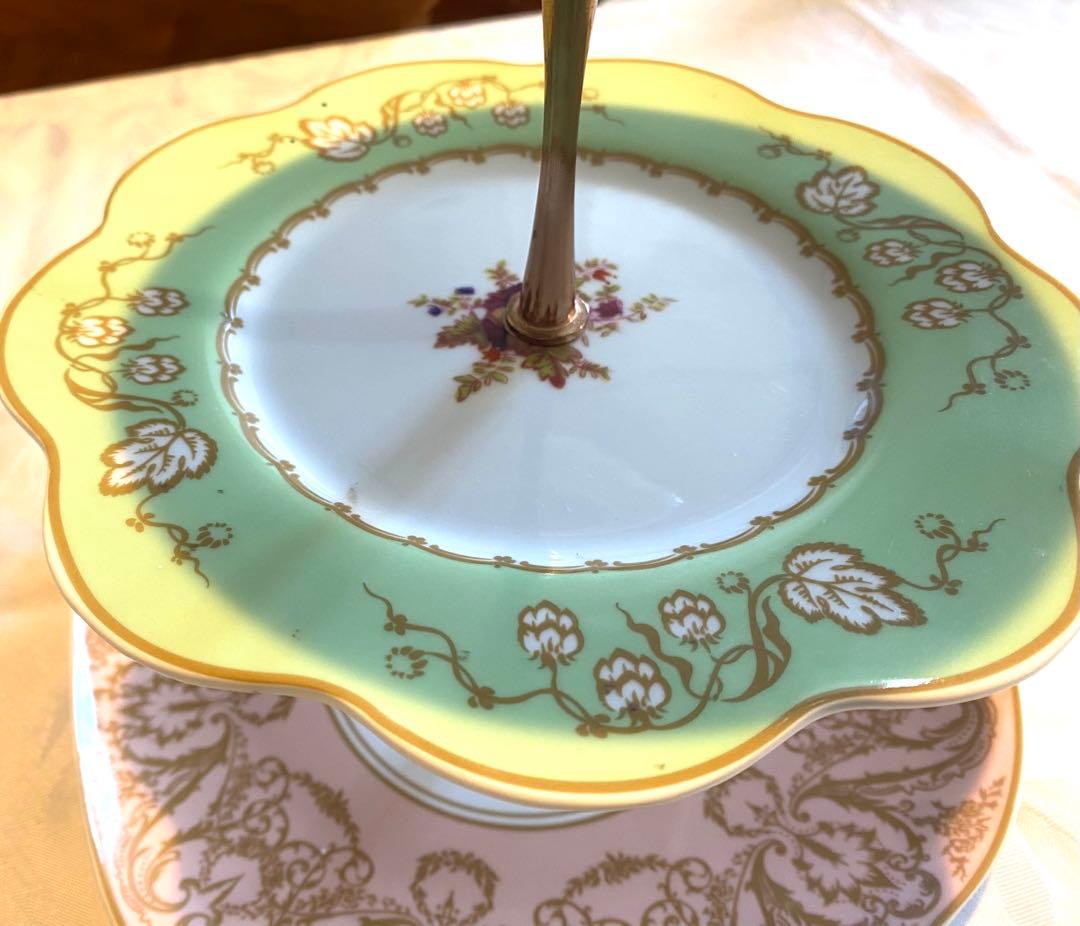 花柄3段ケーキスタンド　イギリス製