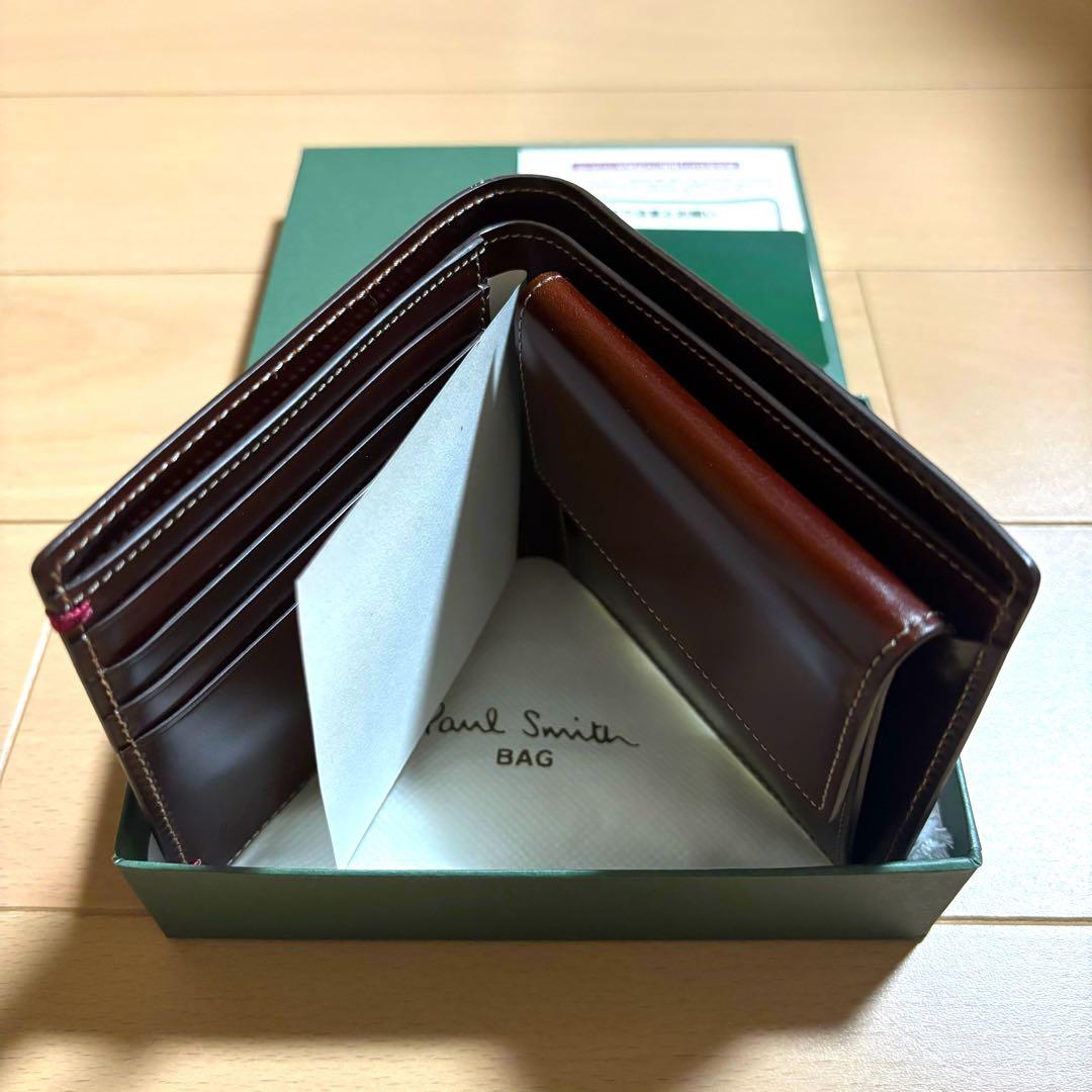Paul Smith 超超激レア　初代コードバン　折り財布　新品　赤茶　総馬革