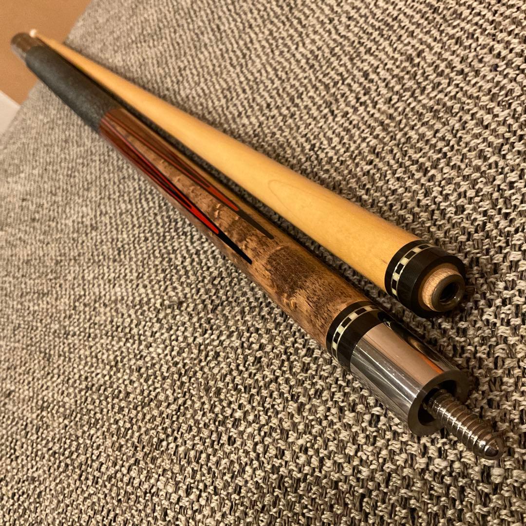 アダム ADAM　ビリヤード キュー　インレイ 5剣　14山　パイロ　キャップ付