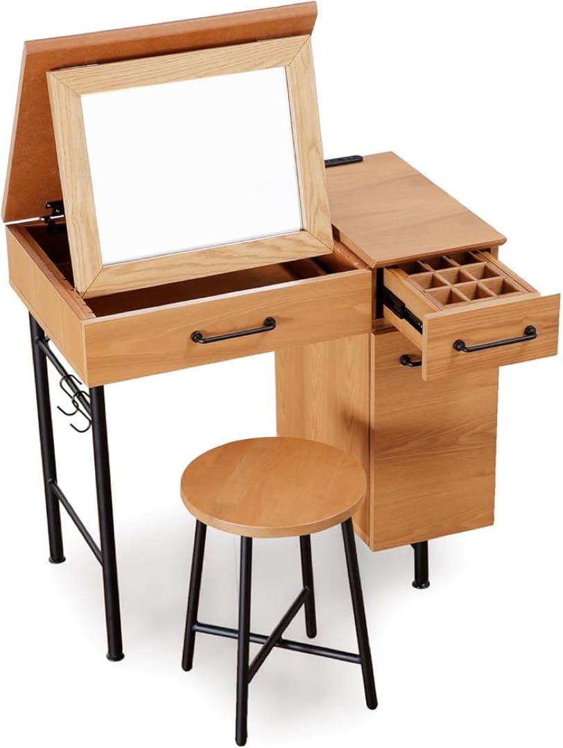 【送料込】lowyaロウヤ　ドレッサーデスク コンセント（ハニー)