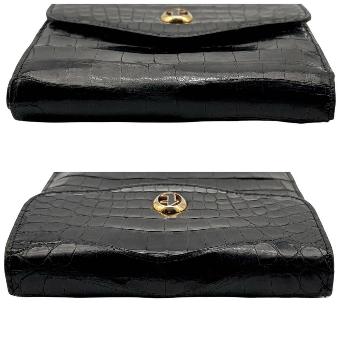 希少✨a.testoni テストーニ クロコダイル レザー マット加工 三つ折り