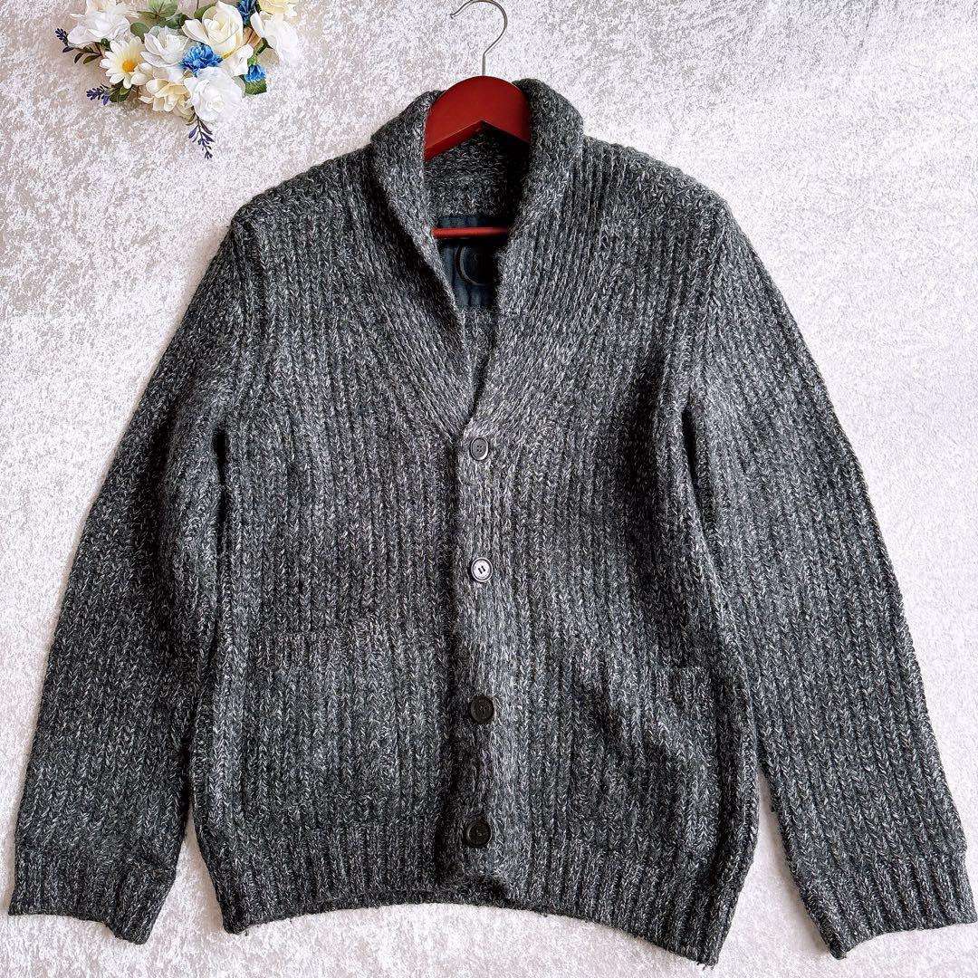 セルッティ1881　ウールカーディガン　カシミヤ混　メンズ　ゆったりサイズ　48