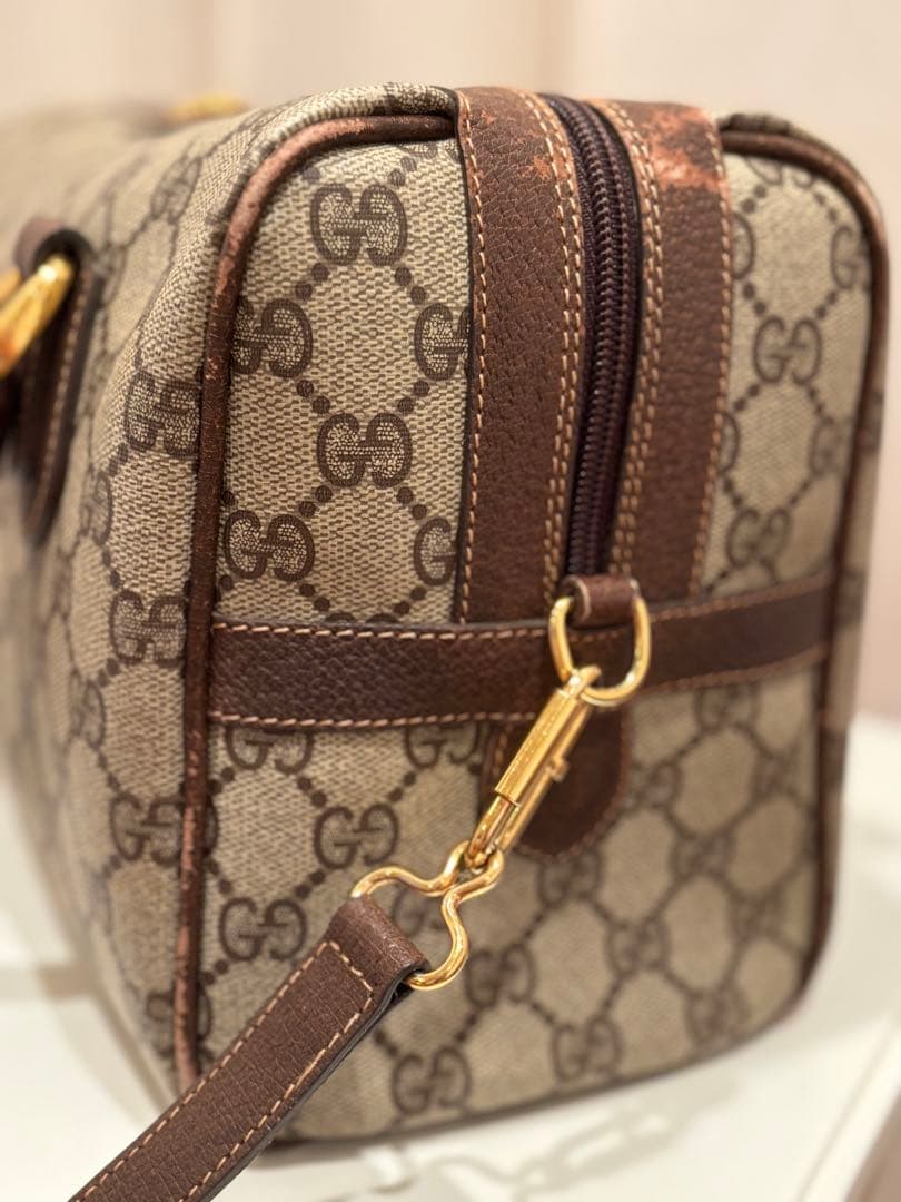 GUCCI オールドグッチ ヴィンテージ GG レザー ボストンバッグ