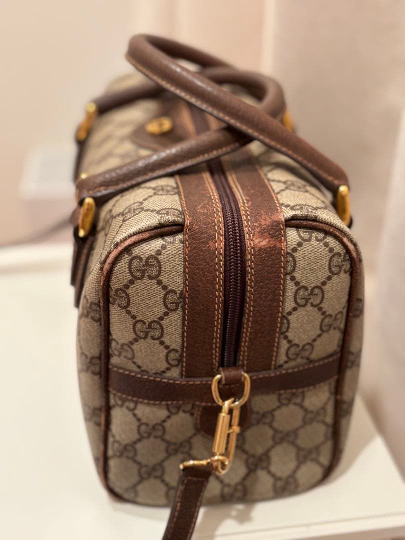 GUCCI オールドグッチ ヴィンテージ GG レザー ボストンバッグ