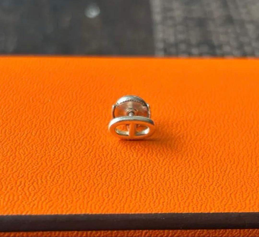 n*ル様 エルメス　ファランドール　シルバー 片耳用ピアス キャッチ付き