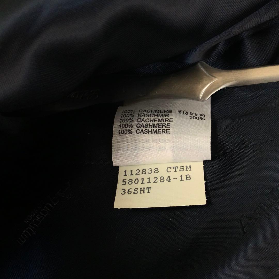 英国製カシミヤAquascutumアクアスキュータム バルカラーコート36