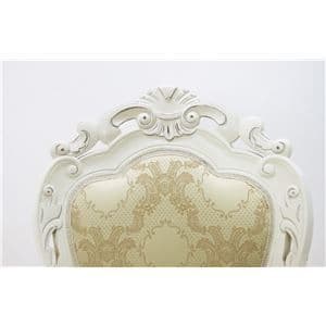 アンティーク調猫足ダイニングチェア 【肘なし】 木製 ホワイト 【完成品】