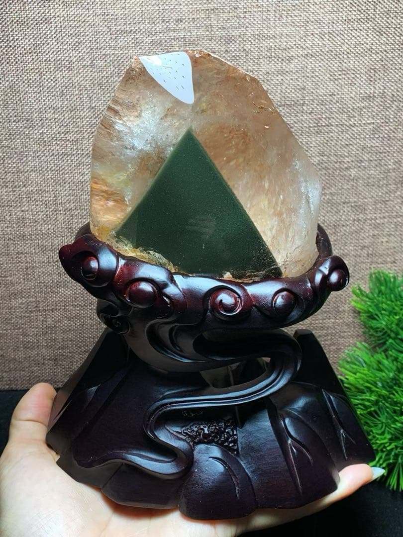 ⭐︎【極上品】天然 グリーン ガーデン クォーツ 置物 688g