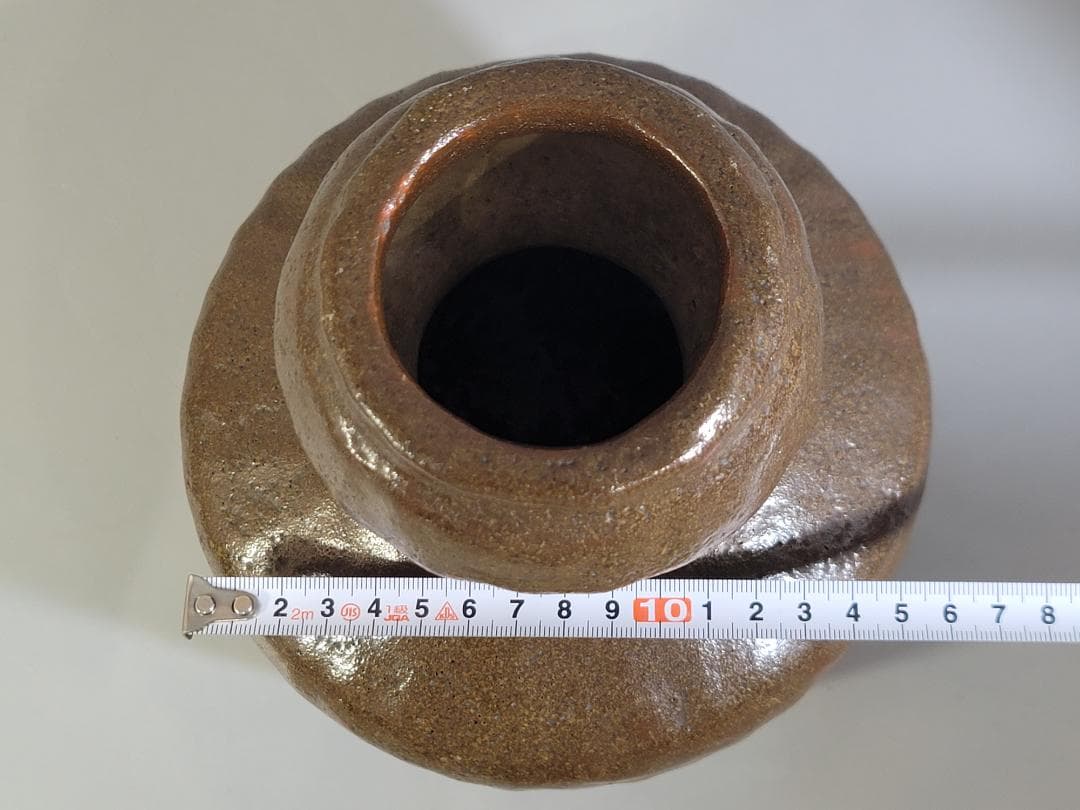 茶道具 初代 小川長楽作 瓢花生 二代識箱 美品 DT418