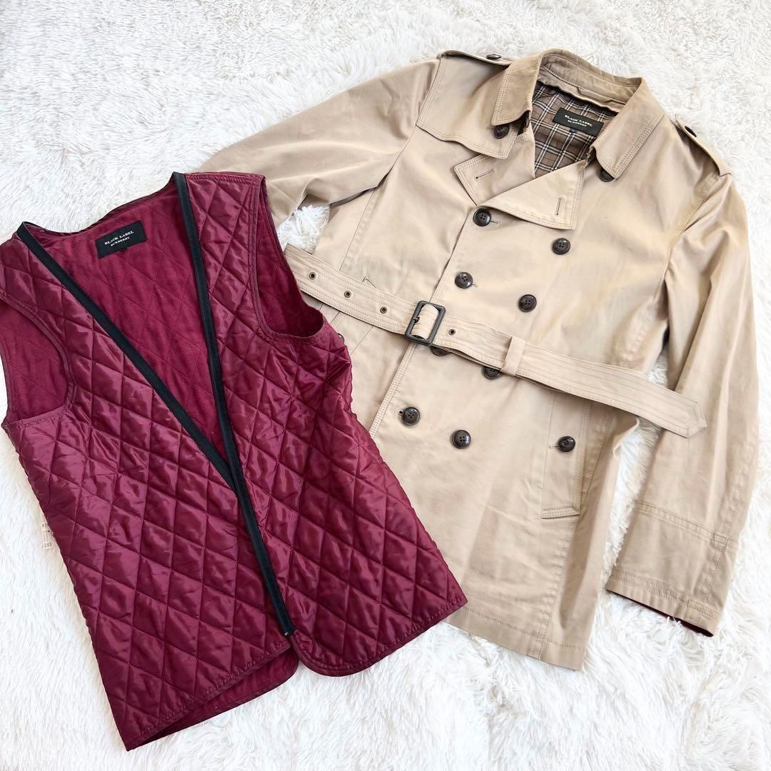 バーバリーブラックレーベル トレンチコート ライナー ノバチェック　XL