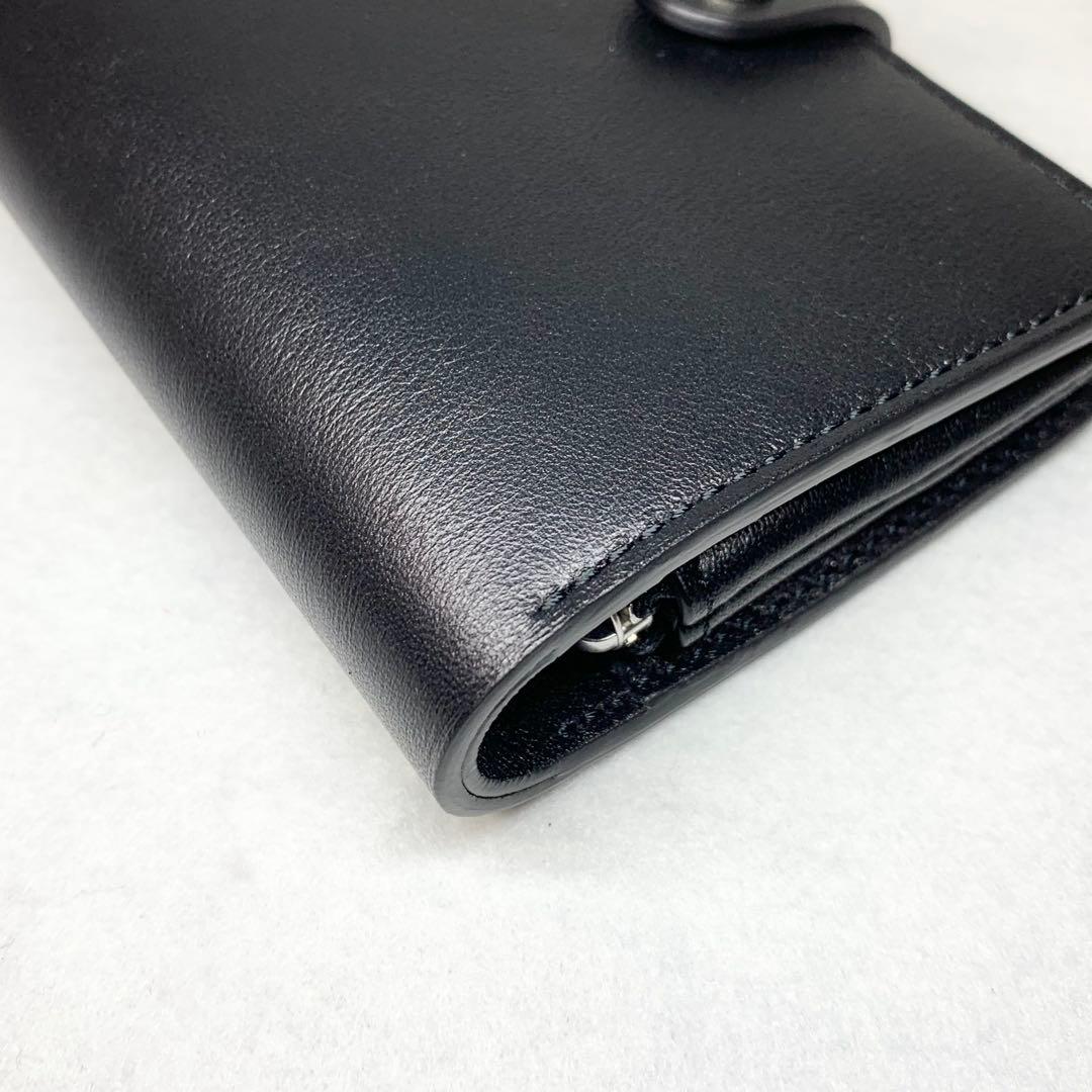 新品未使用 日本製 スタンダードサプライ 折り財布 レザー ブラック 付属品つき