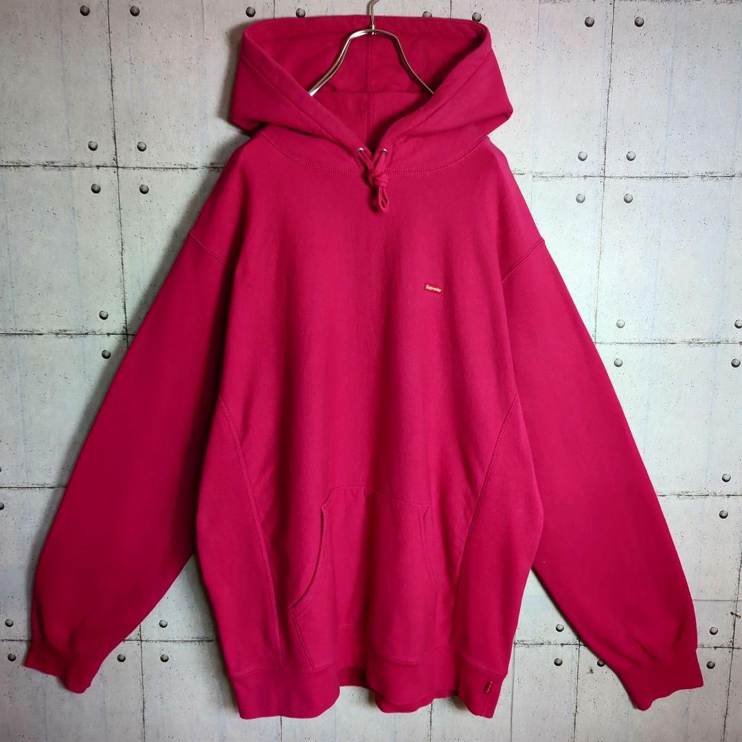 【即完XLサイズ】Supreme　スモールボックスロゴ　パーカー　希少ピンク