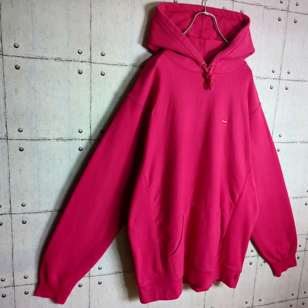【即完XLサイズ】Supreme　スモールボックスロゴ　パーカー　希少ピンク