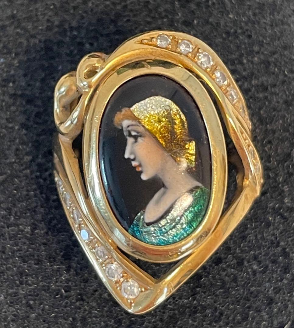 < 専用 > 梶光夫 MITSUO KAJI K18 エマーユ リング 指輪