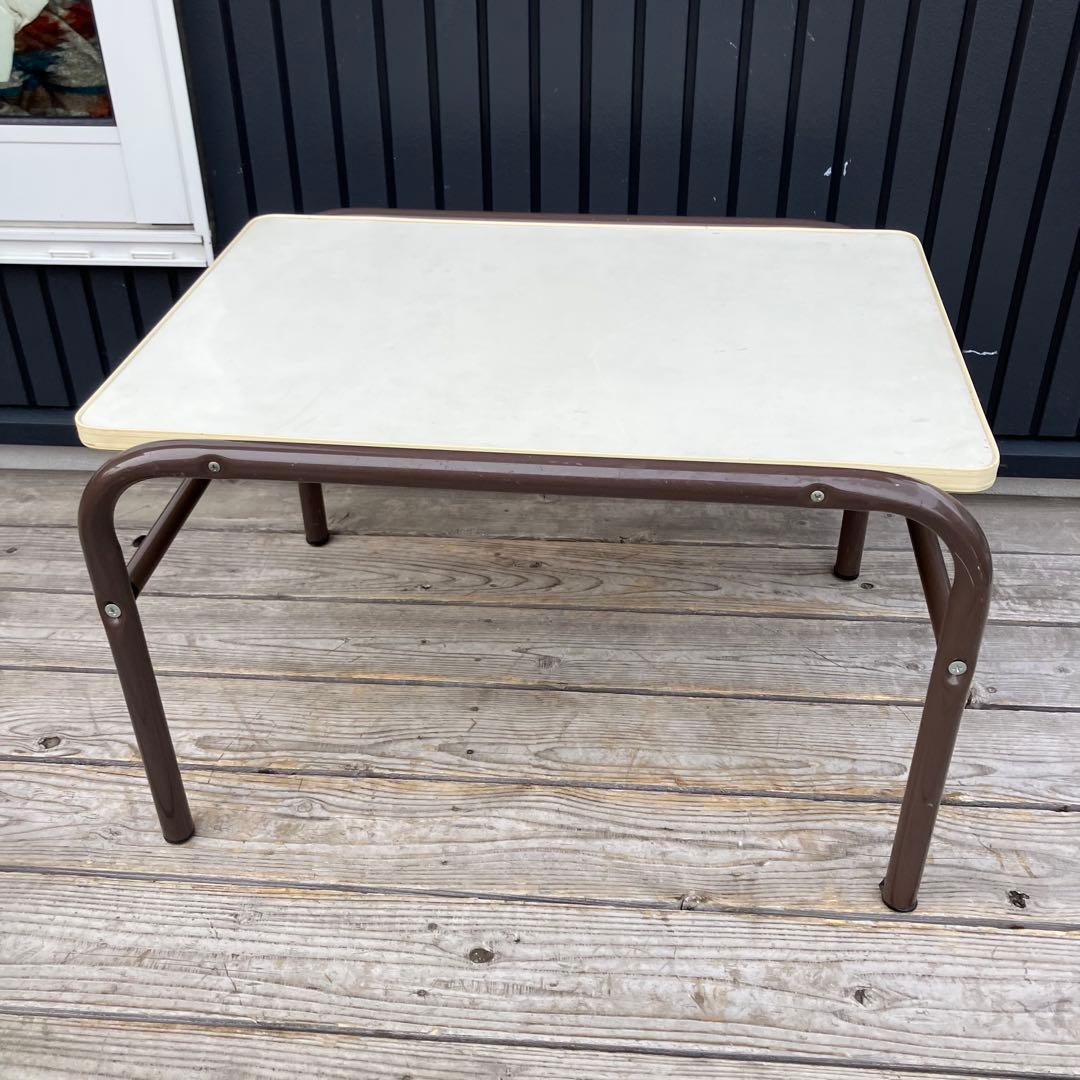 昭和レトロ ミッドセンチュリー アイアンフレーム サイドテーブルセンターテーブル